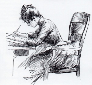 writer at desk